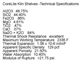 Corelite     Kiln Shelf - 12" x 24" x 5/8"