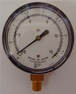 Gas Pressure Gauge - Inches of Water